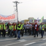 Manifestacja górników pod kopalnią "Brzeszcze"