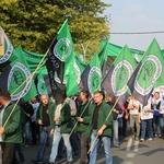 Manifestacja górników pod kopalnią "Brzeszcze"