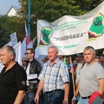 Manifestacja górników pod kopalnią "Brzeszcze"