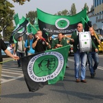 Manifestacja górników pod kopalnią "Brzeszcze"