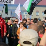 Manifestacja górników pod kopalnią "Brzeszcze"