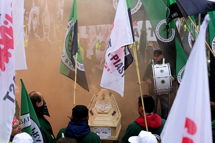 Protest górników w Rudzie Śląskiej