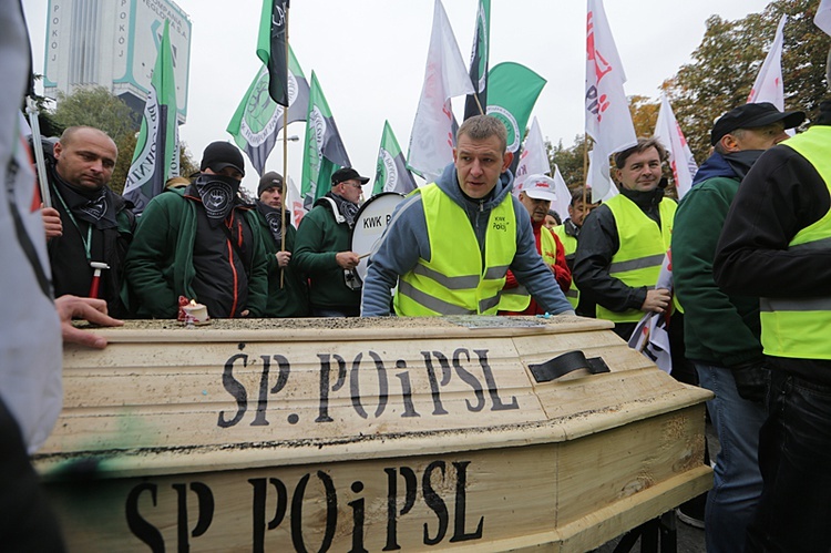 Protest górników w Rudzie Śląskiej