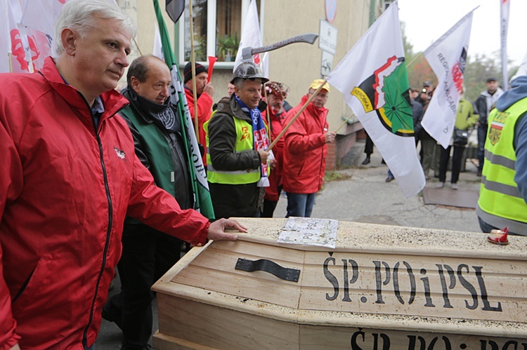 Protest górników w Rudzie Śląskiej