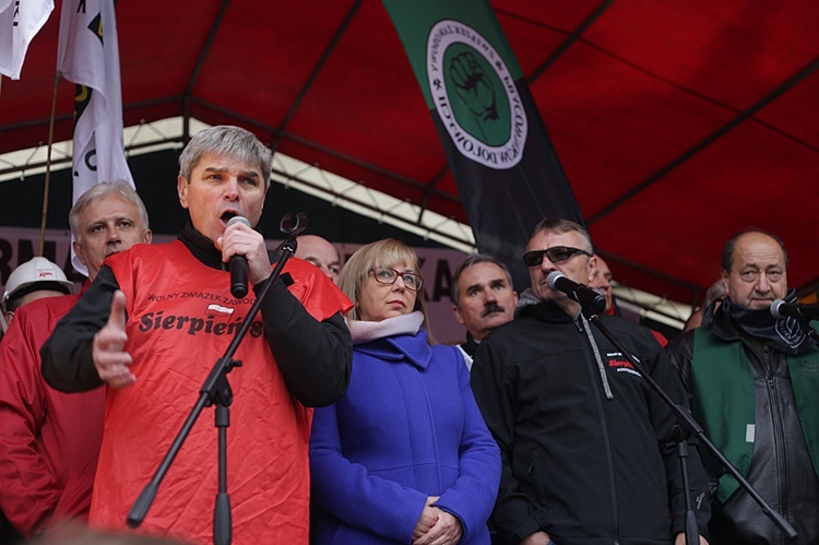 Protest górników w Rudzie Śląskiej
