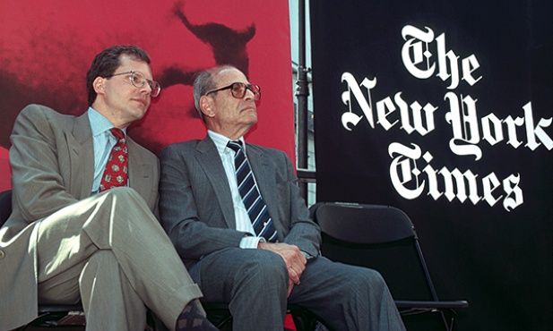 Arthur Ochs Sulzberger  (zmarł w 2012 r.)  i jego syn o tym samym imieniu – wydawcy  „New York Timesa”.  Zdjęcie z 1996 r. 