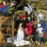 Robert Campin „Boże Narodzenie”  olej na desce, ok. 1435 Muzeum Sztuk Pięknych, Dijon