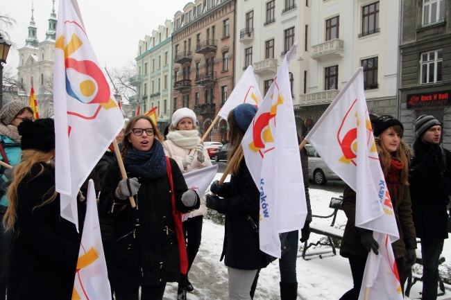 Krakowski Orszak Trzech Króli 2016 - człony niebieski i zielony