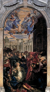 Jacopo Comin, zwany Tintoretto  „Cud św. Agnieszki”  olej na płótnie, ok. 1577  kościół Madonna dell’Orto  Wenecja