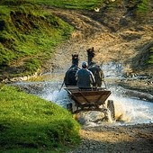 Furmanka to wciąż najbardziej niezawodny środek transportu na bukowińskich drogach, gdzie czasem powódź zrywa mostek. Wtedy koń i furmanka dowodzą swoich przewag nad kosztownym terenowcem. Końskie chrapy trudniej zalać wodą niż silnik samochodu 