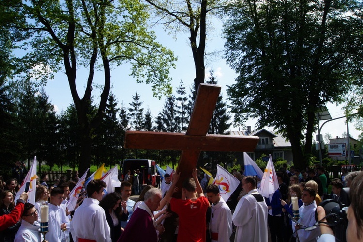 Symbole ŚDM w Chorzelowie