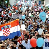 W demonstracji w Zagrzebiu wzięli udział przede wszystkim mieszkańcy stolicy, ale nie brakowało też ludzi, którzy przyjechali z prowincji.