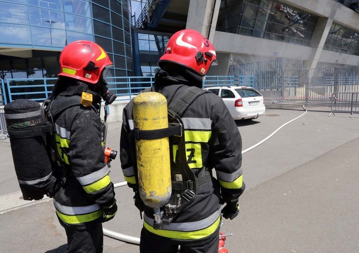 Ćwiczenia straży pożarnej przed ŚDM