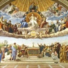 Rafael (Raffaello Santi, zwany też Sanzio) "Dysputa o Eucharystii", fresk, 1508–1509, Pałac Papieski, Watykan