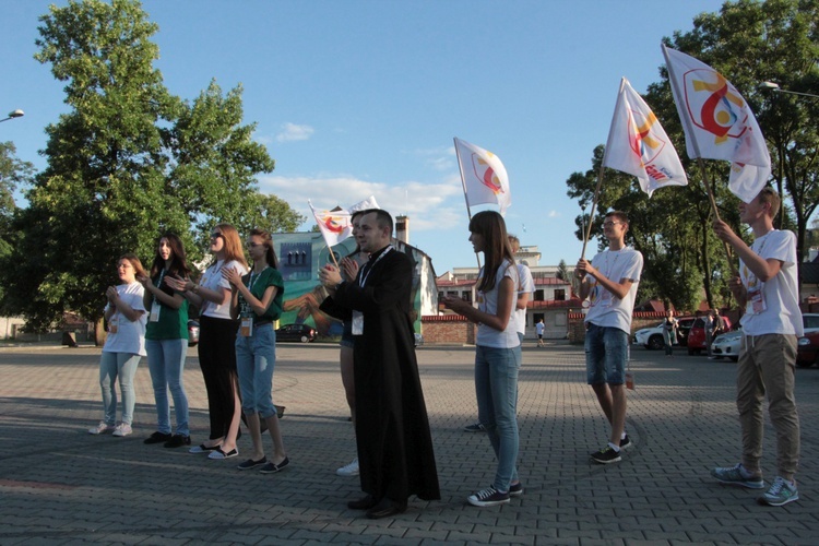 Powitanie włoskich pielgrzymów w Łowiczu