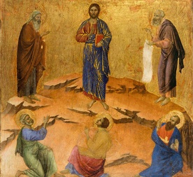 Duccio di Buoninsegna "Przemienienie Pańskie". Tempera na desce, 1308–1311, National Gallery, Londyn