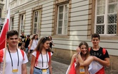 Radośni pielgrzymi w Krakowie