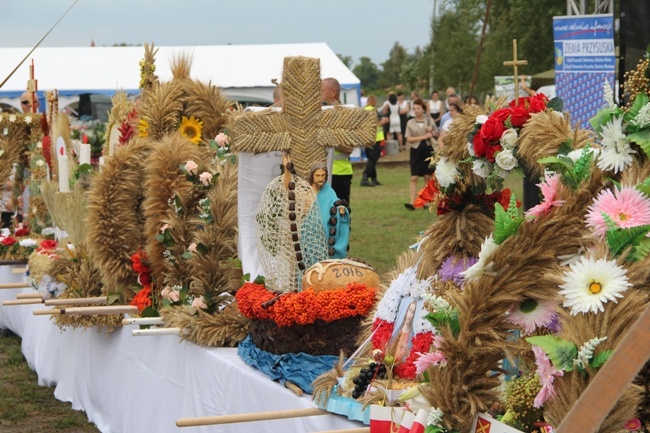 Z dożynkowymi wieńcami