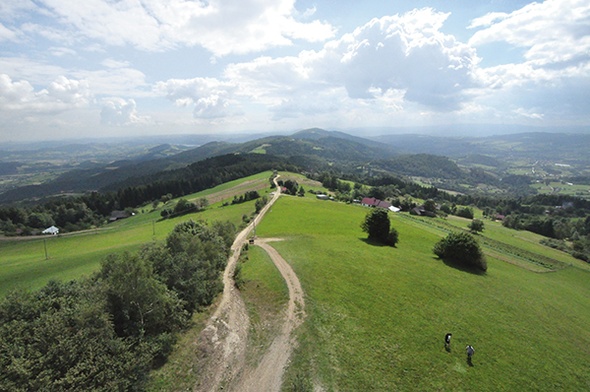 Widok z wieży  pod Jaworzem.