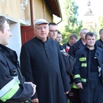 Pożar kościoła w Jawiszowicach - ćwiczenia strażaków