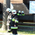 Pożar kościoła w Jawiszowicach - ćwiczenia strażaków