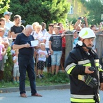 Pożar kościoła w Jawiszowicach - ćwiczenia strażaków