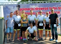 ▲	Ekipa sandomierskich triathlonistów po zawodach.