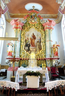 ▲	Obraz ołtarzowy ze Świdnicy stał się pierwowzorem dla obrazu wykonanego do kaplicy elżbietanek we Wrocławiu. 