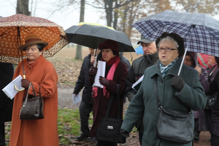 Z krzyżem przez były obóz zagłady Birkenau