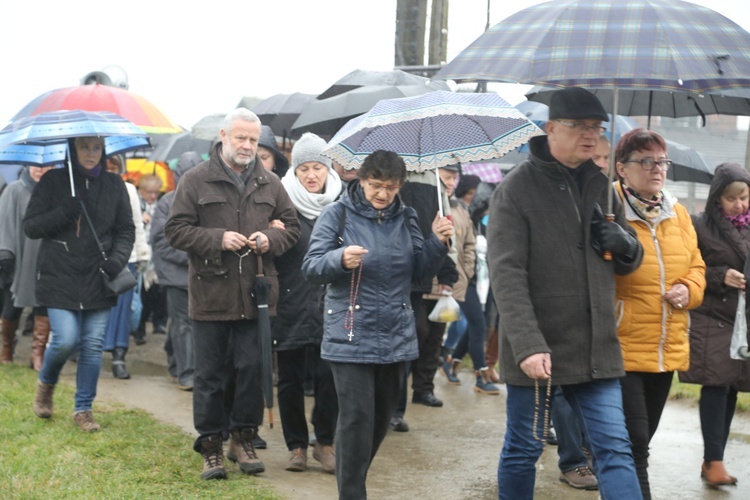 Z krzyżem przez były obóz zagłady Birkenau