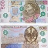 1 Efekt recto verso
Elementy graficzne znajdujące się na obu stronach banknotu oglądane pod światło uzupełniają się i tworzą pełny obraz korony w owalu.

2 Farba opalizująca
Opalizujący ornament koloru złotego w zależności od kąta patrzenia jest widoczny lub prawie niedostrzegalny.

3 Znak wodny
Podczas oglądania banknotu pod światło widać znak wodny, który przedstawia wizerunek króla Jana III Sobieskiego oraz cyfrowe oznaczenie nominału „500”. Pole znaku wodnego nie jest zadrukowane.

4 Farba zmienna opty…