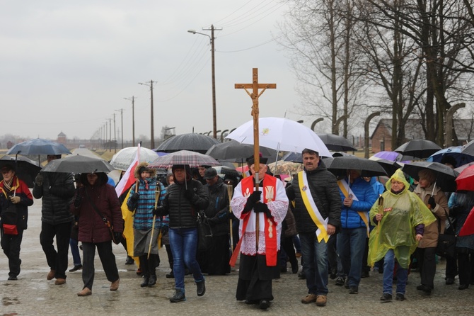 Droga Krzyżowa w intencji trzeźwości w byłym KL Birkenau 2017