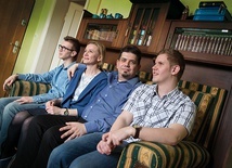 Rodzina Wenclów w komplecie. Od lewej: Marcin, Kasia, Wojciech, Krzysztof.