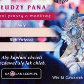 Wierni chcący się włączyć w akcję otrzymają takie karteczki, uzupełnione już o imię i rok święceń danego księdza