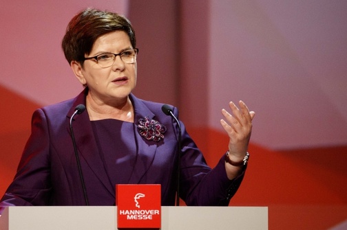 Premier Beata Szydło przemawia na targach w Hanowerze