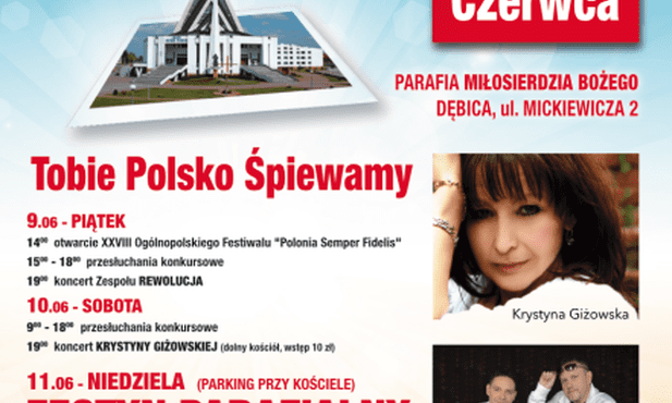 Plakat XXVIII Ogólnopolskiego Festiwalu Piosenki Religijnej i Patriotycznej Polonia Semper Fidelis