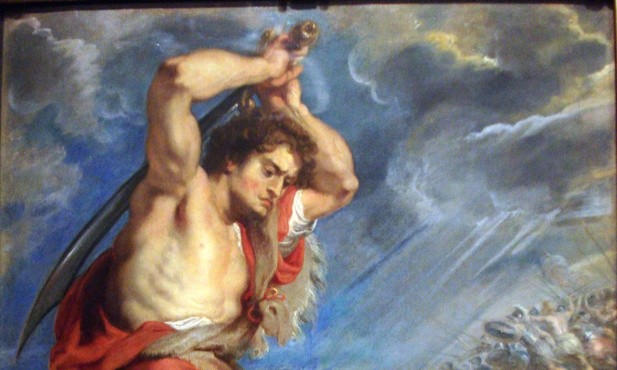 Dawid walczący z Goliatem