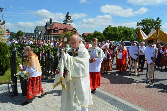 Procesja z widokiem na Tatry w Miętustwie