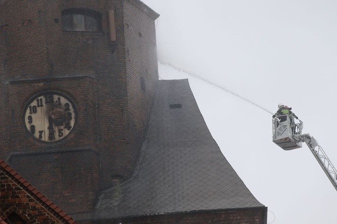 Akcja gaśnicza w katedrze