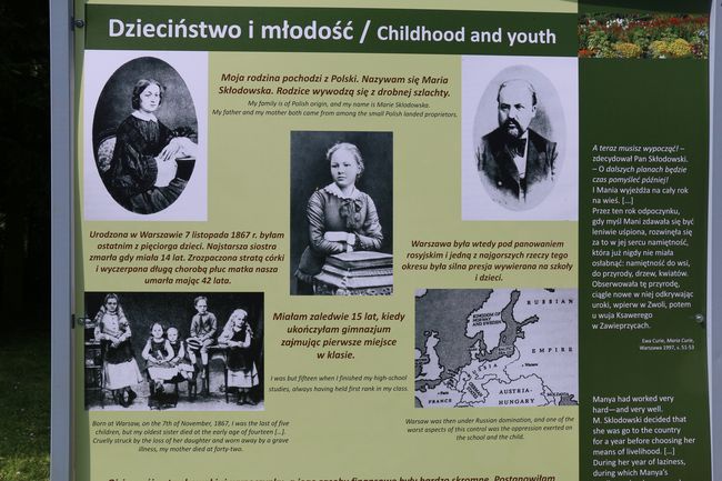 Wystawa poświęcona Marii Curie w Ogrodzie Botanicznym