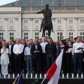 Opozycja manifestuje przed Pałacem Prezydenckim