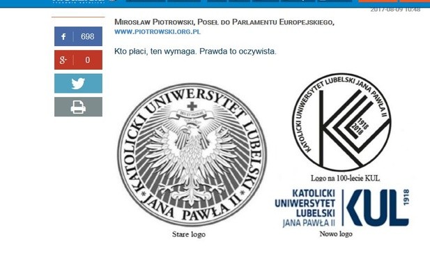 Europoseł formułuje poważne zarzuty wobec KUL