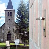 Zdjęcie wyłamanych drzwi w kościele pw. św. Antoniego