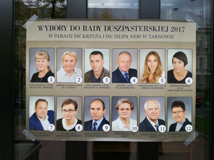 Plakat wyborczy w par. księży filipinów w Tarnowie