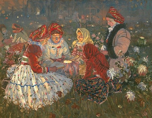 Joža Uprka "Zaduszki", olej na płótnie, 1897 Galeria Narodowa, Praga