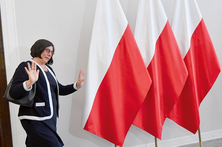 Ambasador Izraela Anna Azari po spotkaniu z marszałkiem Senatu Stanisławem Karczewskim w sprawie nowelizacji ustawy o IPN.