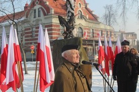 Pod pomnikiem żołnierzy NSZ w Żywcu