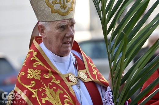 Msza św. rozpoczęła się procesją z gałązkami palmowymi.