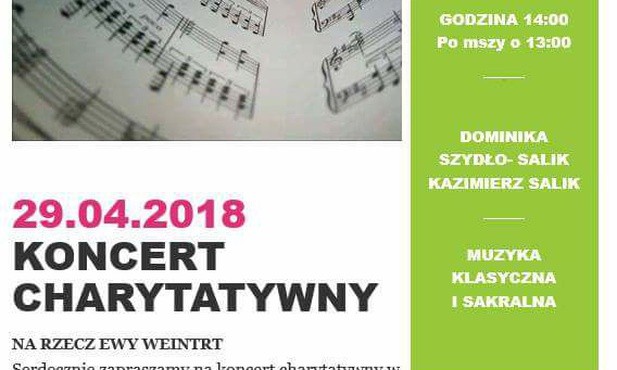 Koncert charytatywny, muzyka klasyczna, Katowice, 29 kwietnia