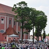 	Msza św. sprawowana była przy ołtarzu polowym obok sanktuarium.